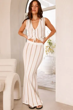 Acacia Knit Maxi Skirt Beige