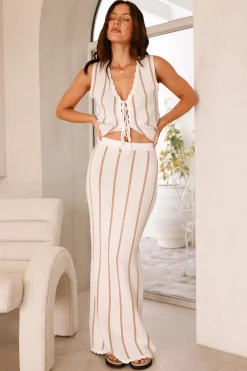 Acacia Knit Maxi Skirt Beige