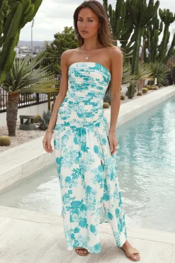 All About You Strapless Maxi Dress Blue