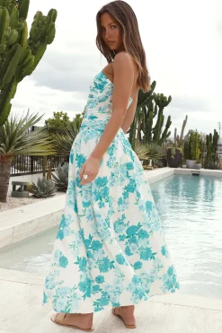 All About You Strapless Maxi Dress Blue