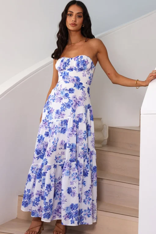 Among The Branches Maxi Dress Blue