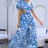 Art Gallery Maxi Dress Blue