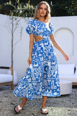 Art Gallery Maxi Dress Blue