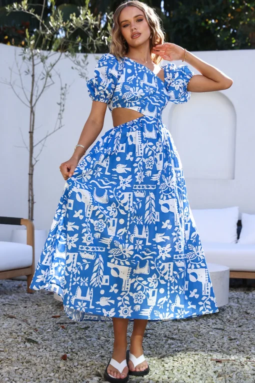 Art Gallery Maxi Dress Blue