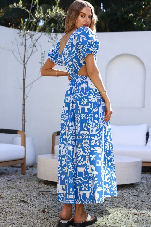 Art Gallery Maxi Dress Blue