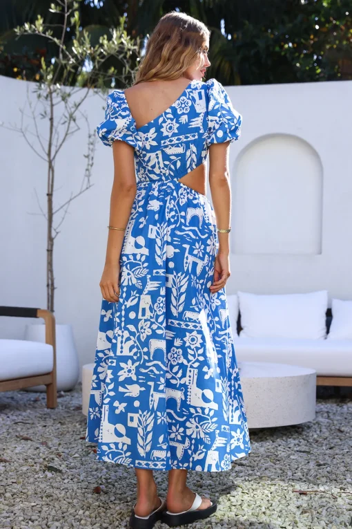 Art Gallery Maxi Dress Blue
