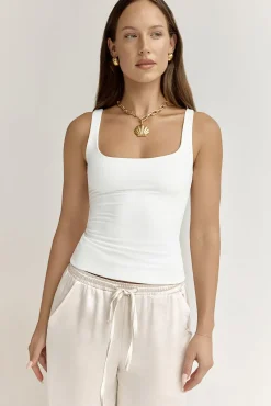 BASE Everyday Staple Singlet Top White