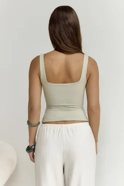 BASE Everyday Staple Singlet Top Sage