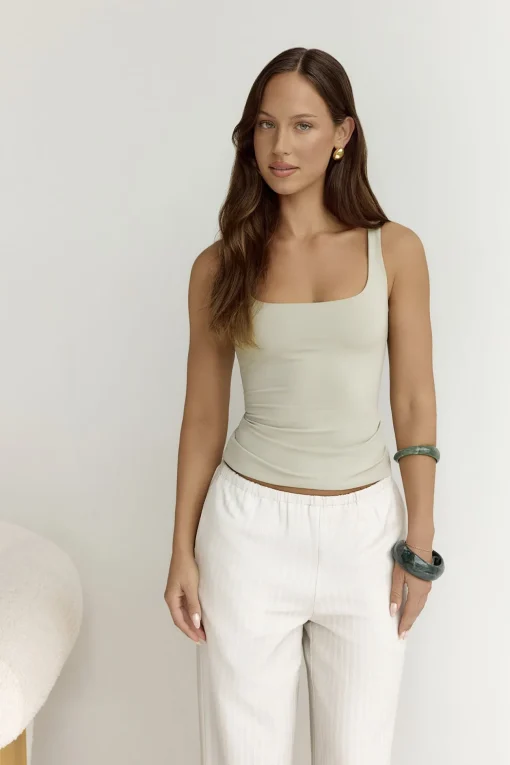 BASE Everyday Staple Singlet Top Sage