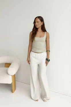 BASE Everyday Staple Singlet Top Sage