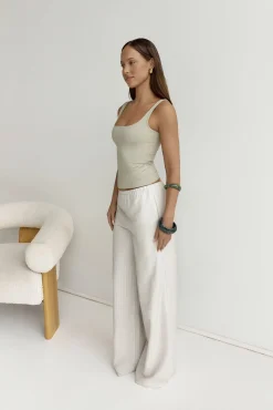 BASE Everyday Staple Singlet Top Sage