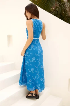 Beach Lounging Maxi Dress Blue