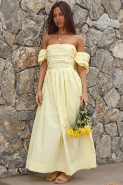 Bella Maxi Off-Shoulder Dress Yellow