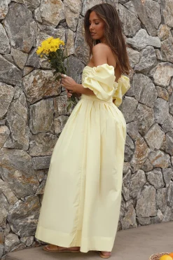 Bella Maxi Off-Shoulder Dress Yellow