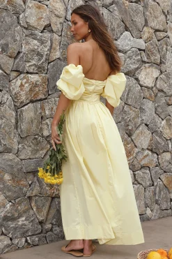 Bella Maxi Off-Shoulder Dress Yellow