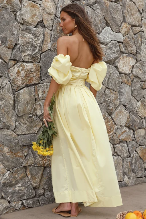 Bella Maxi Off-Shoulder Dress Yellow