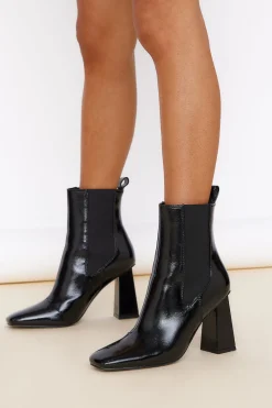 BILLINI Karina Boot Black Crinkle Patent