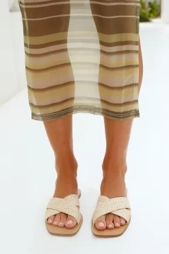 BILLINI Raffia Slides Vanilla Splice Raffia