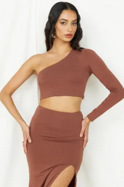 Birds Are Singing Crop Top Brown