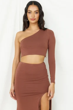 Birds Are Singing Crop Top Brown