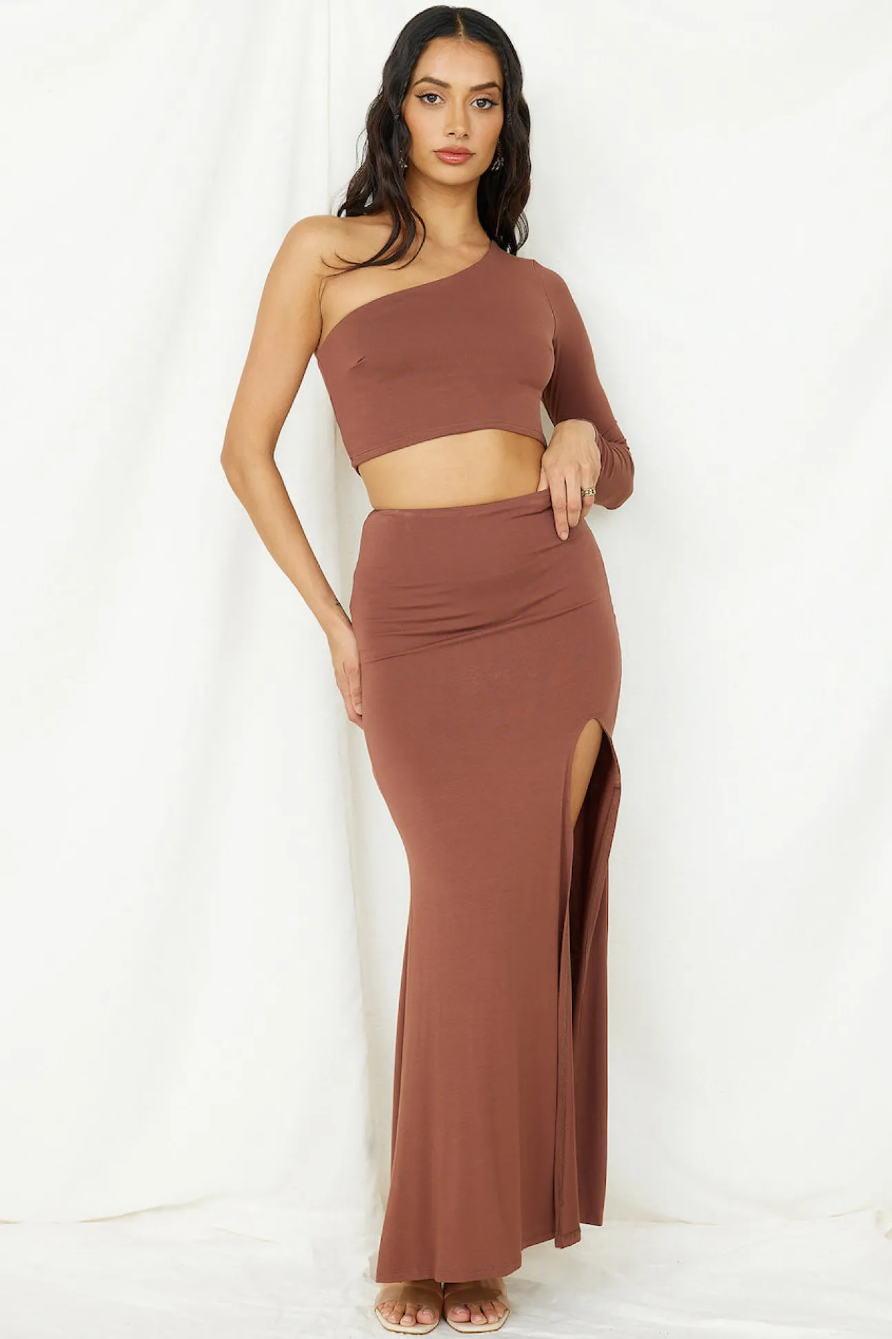 Birds Are Singing Crop Top Brown