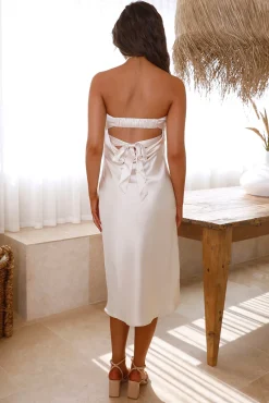 Bittersweet Ending Midi Dress Champagne
