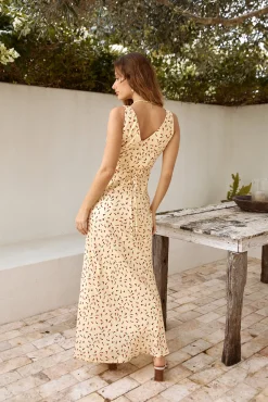 Bouquet Of Roses Maxi Dress Yellow