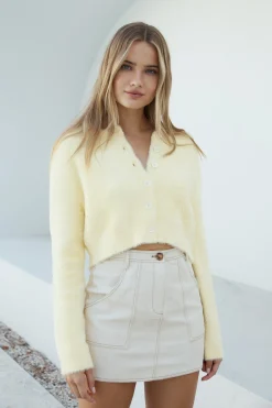 By The Fire Cardigan Yellow