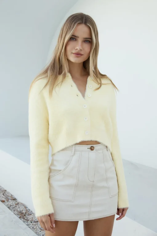 By The Fire Cardigan Yellow