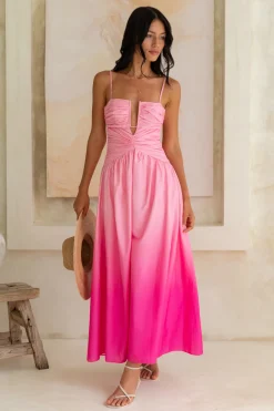 Caramel Latte Maxi Dress Pink