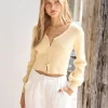 Chilly Days Ribbed Cardigan Top Yellow
