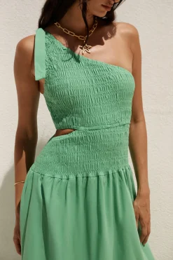 Close Up One Shoulder Maxi Dress Green
