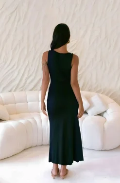 Coastal Caprice Maxi Dress Black