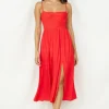 Coastal Dreaming Midi Dress Red