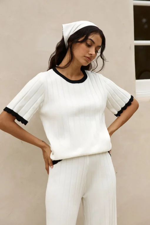 Colder Days Knit Top White