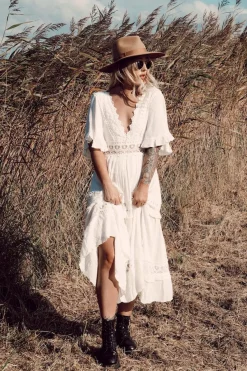 Cowboy Midi Dress White