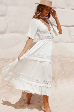 Cowboy Midi Dress White