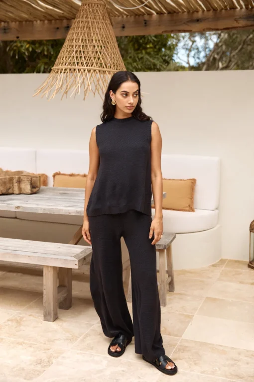 Cozy Evenings Vest Top Black
