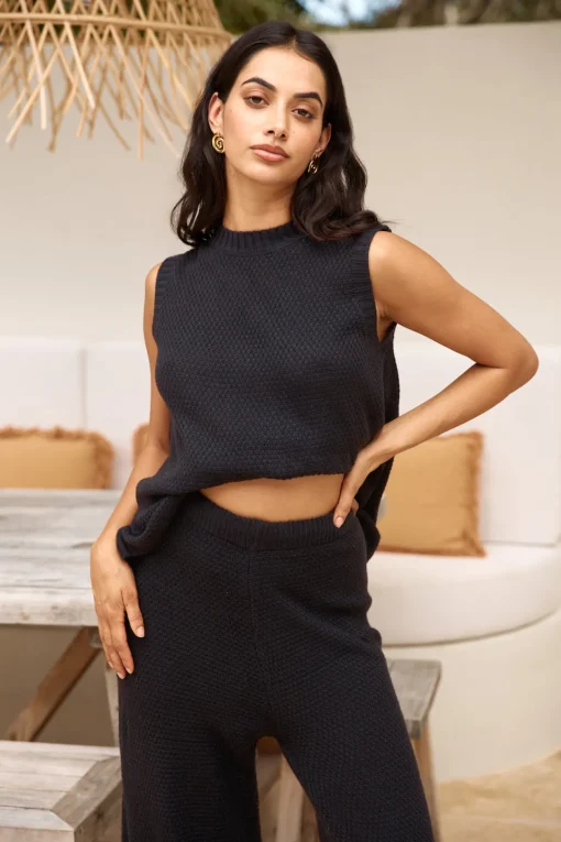 Cozy Evenings Vest Top Black
