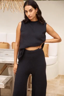 Cozy Evenings Vest Top Black