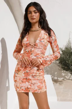 Crimson Dawns Mini Dress Orange