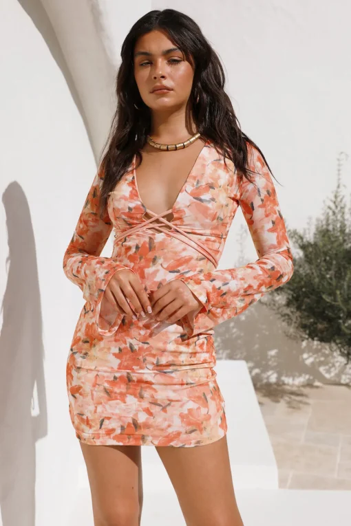 Crimson Dawns Mini Dress Orange