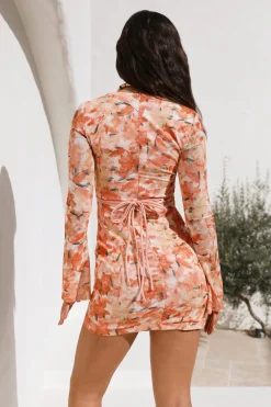 Crimson Dawns Mini Dress Orange
