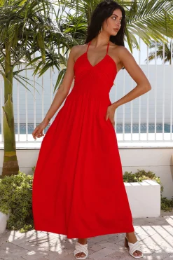 Cross My Heart Maxi Dress Red