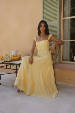 Crystal Waters Maxi Dress Yellow