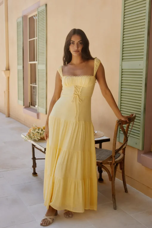 Crystal Waters Maxi Dress Yellow
