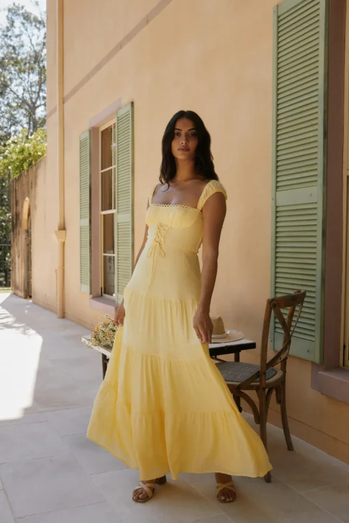 Crystal Waters Maxi Dress Yellow