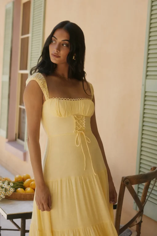 Crystal Waters Maxi Dress Yellow
