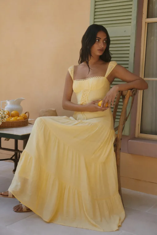 Crystal Waters Maxi Dress Yellow