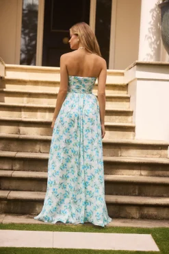 Dainty Events Strapless Maxi Dress Blue